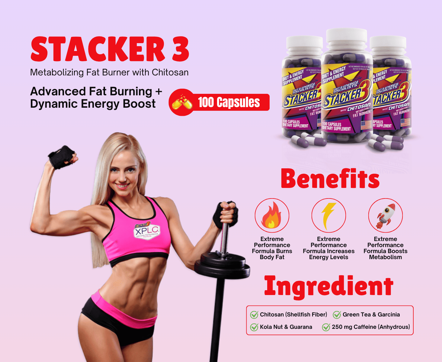Stacker 3 Metabolizing Fat Burner with Chitosan
